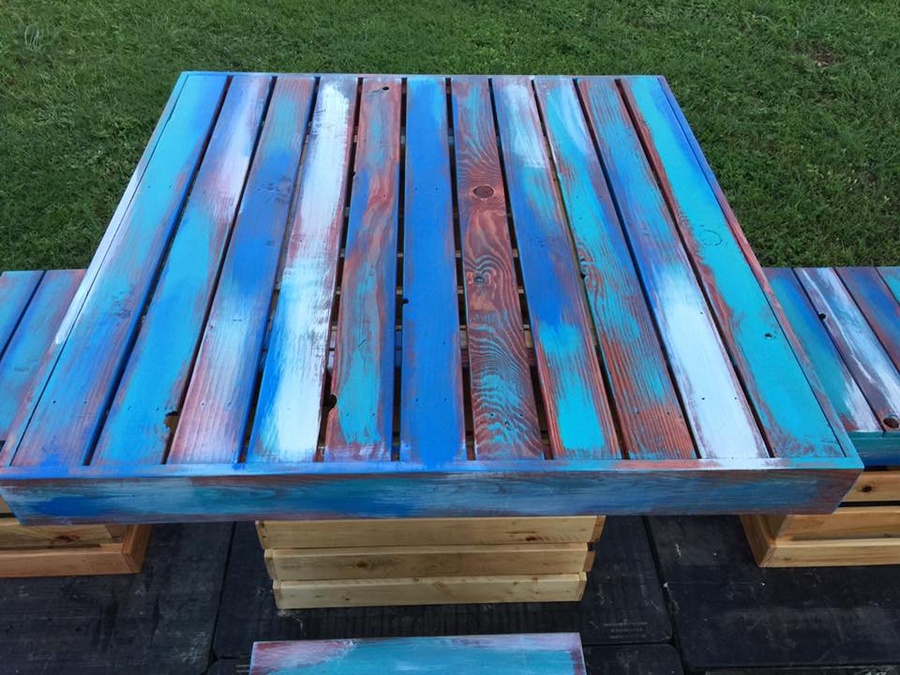 Pallets Wood Made Coastal Dining Set Wood Pallet Furniture