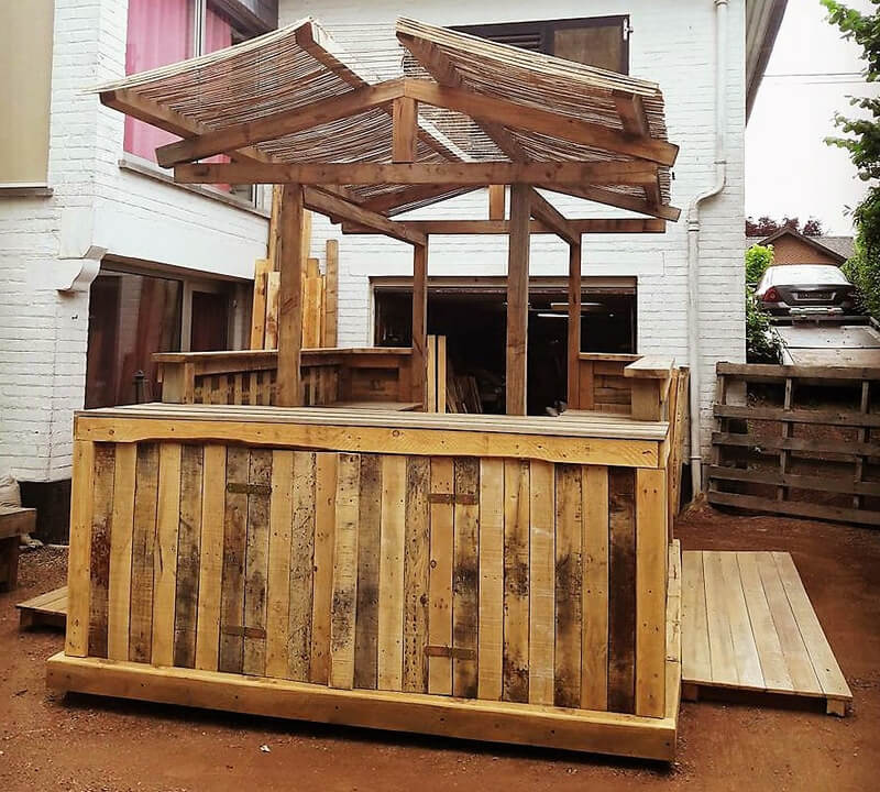 pallets made patio bar