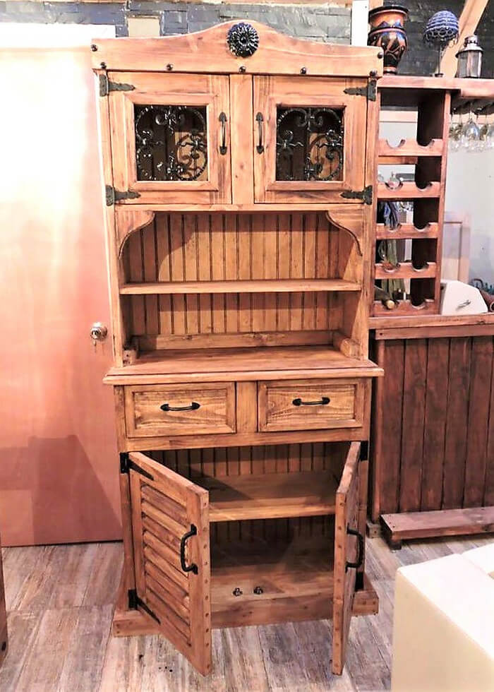 recycled wood pallets rustic cupboard