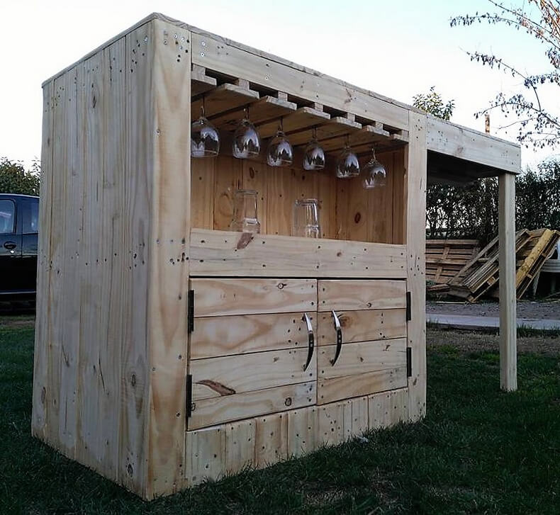 DIY Wood Pallets Garden Bar Step by Step Plan Wood Pallet Furniture
