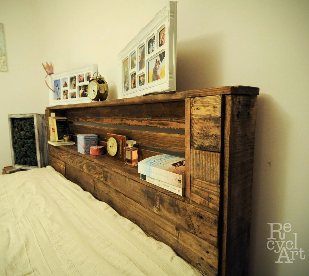 Pallet Big Bed with Storage Drawers Wood Pallet Furniture