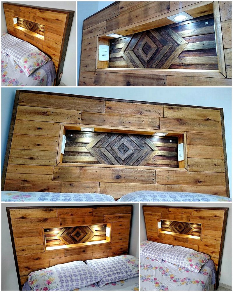 creative wood pallet bed headboard