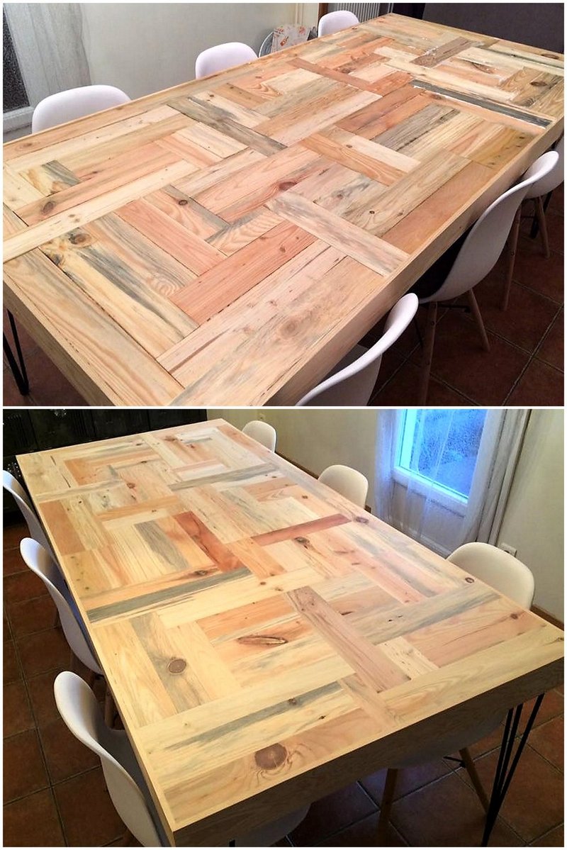 dining table made with pallets wood