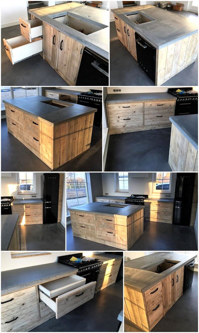 pallet wooden kitchen plan