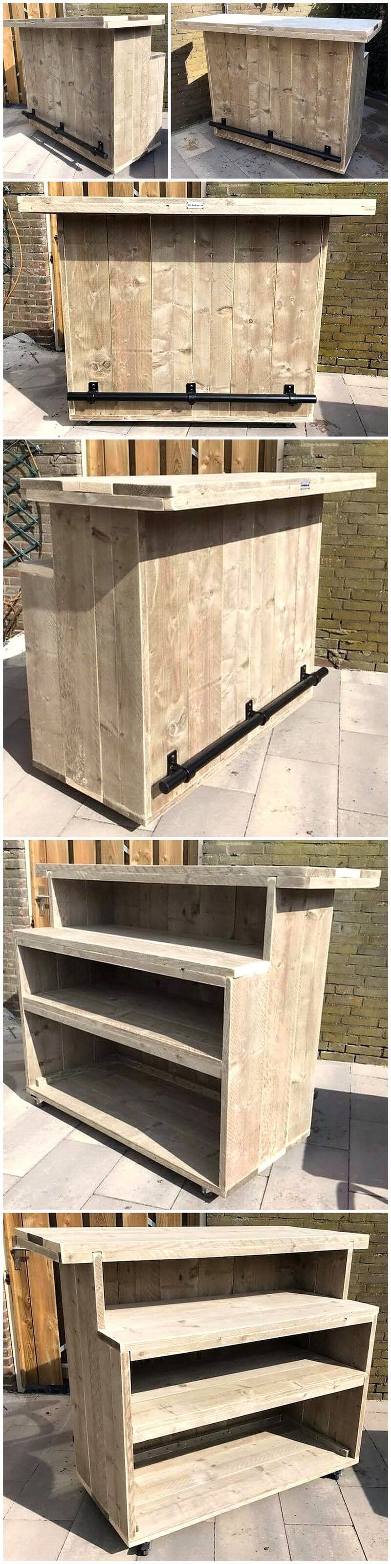 pallets wooden made bar