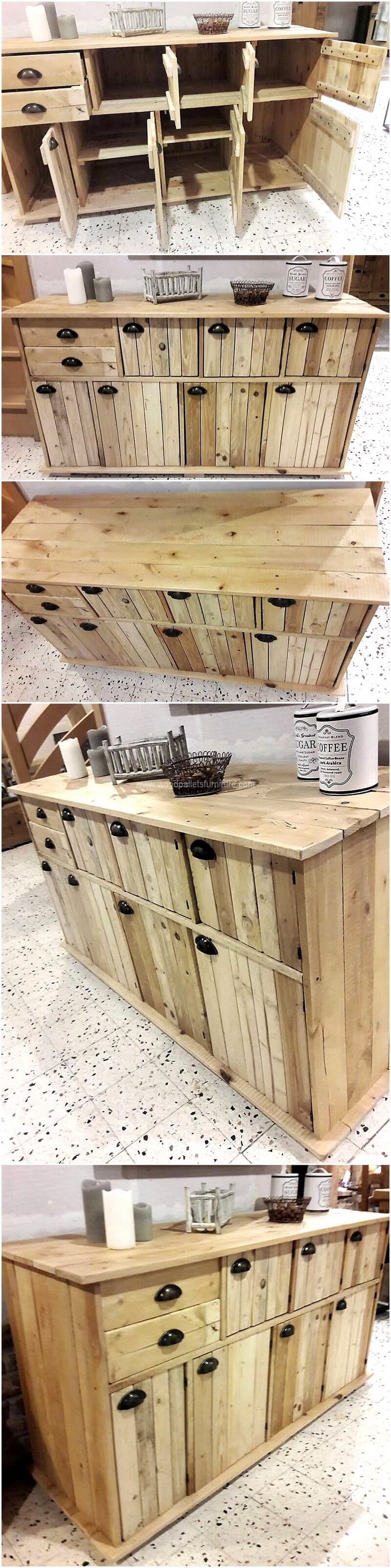 DIY pallet entance table with drawers