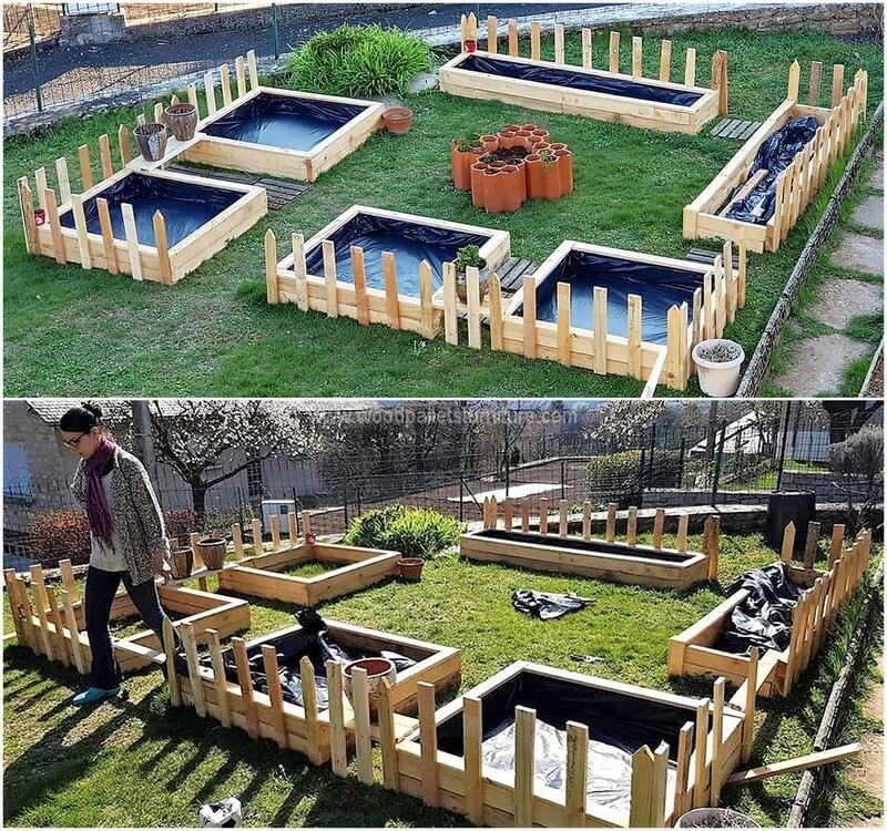 pallet raised bed planters