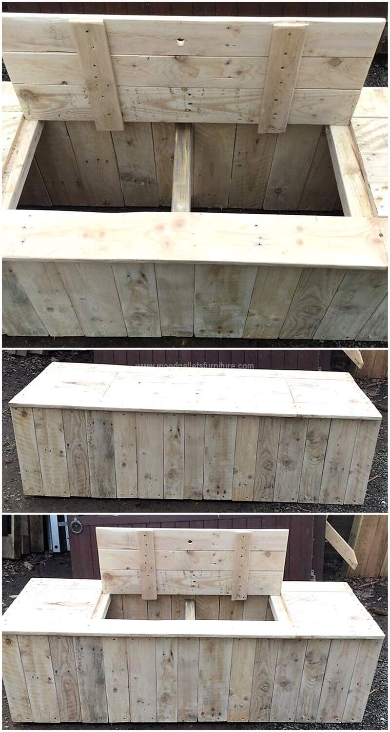 pallet seating with storage