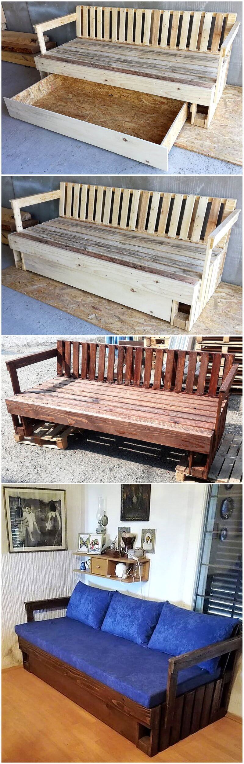 pallet sofa with storage