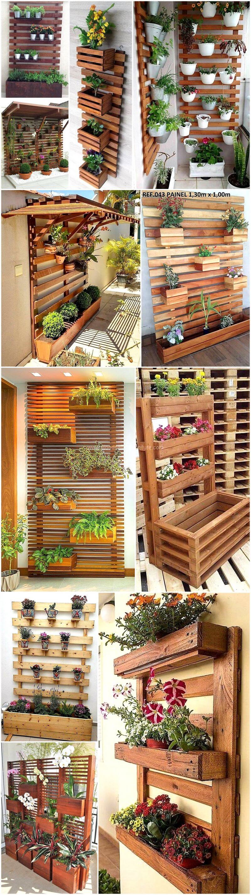 pallet wall decor trellis planters