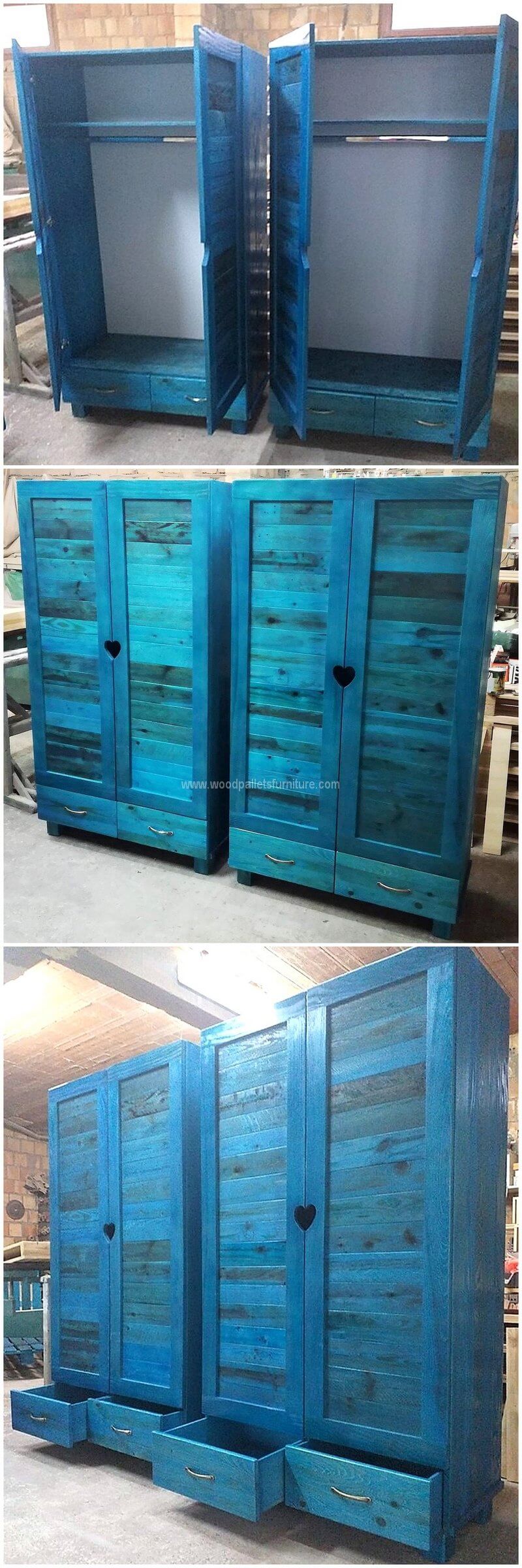 recycled wood pallet closets