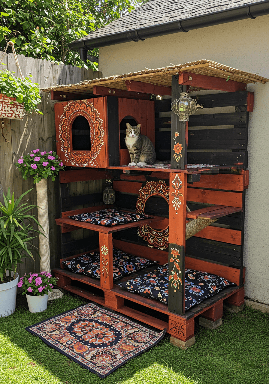 DIY Wooden Pallet Cat House (10)