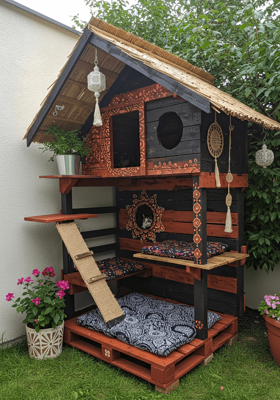 DIY Wooden Pallet Cat House (11)
