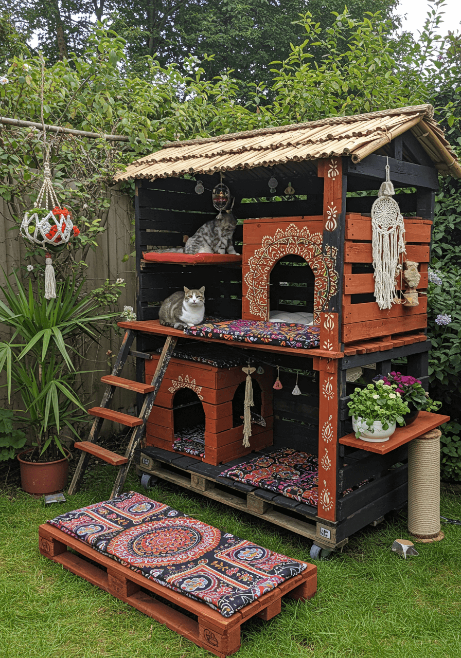 DIY Wooden Pallet Cat House (14)
