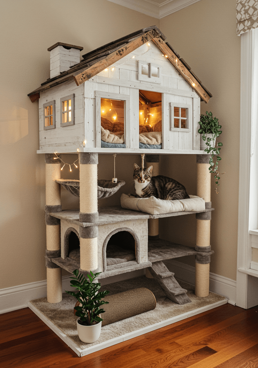 DIY Wooden Pallet Cat House (15)