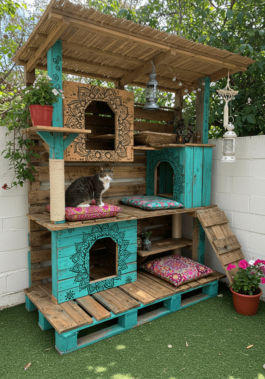 DIY Wooden Pallet Cat House (4)