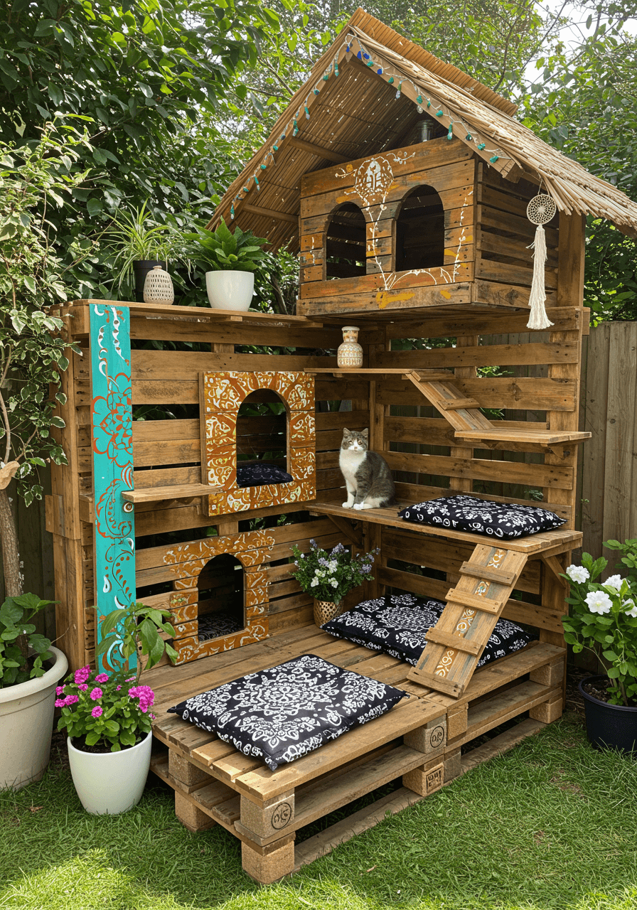 DIY Wooden Pallet Cat House (5)