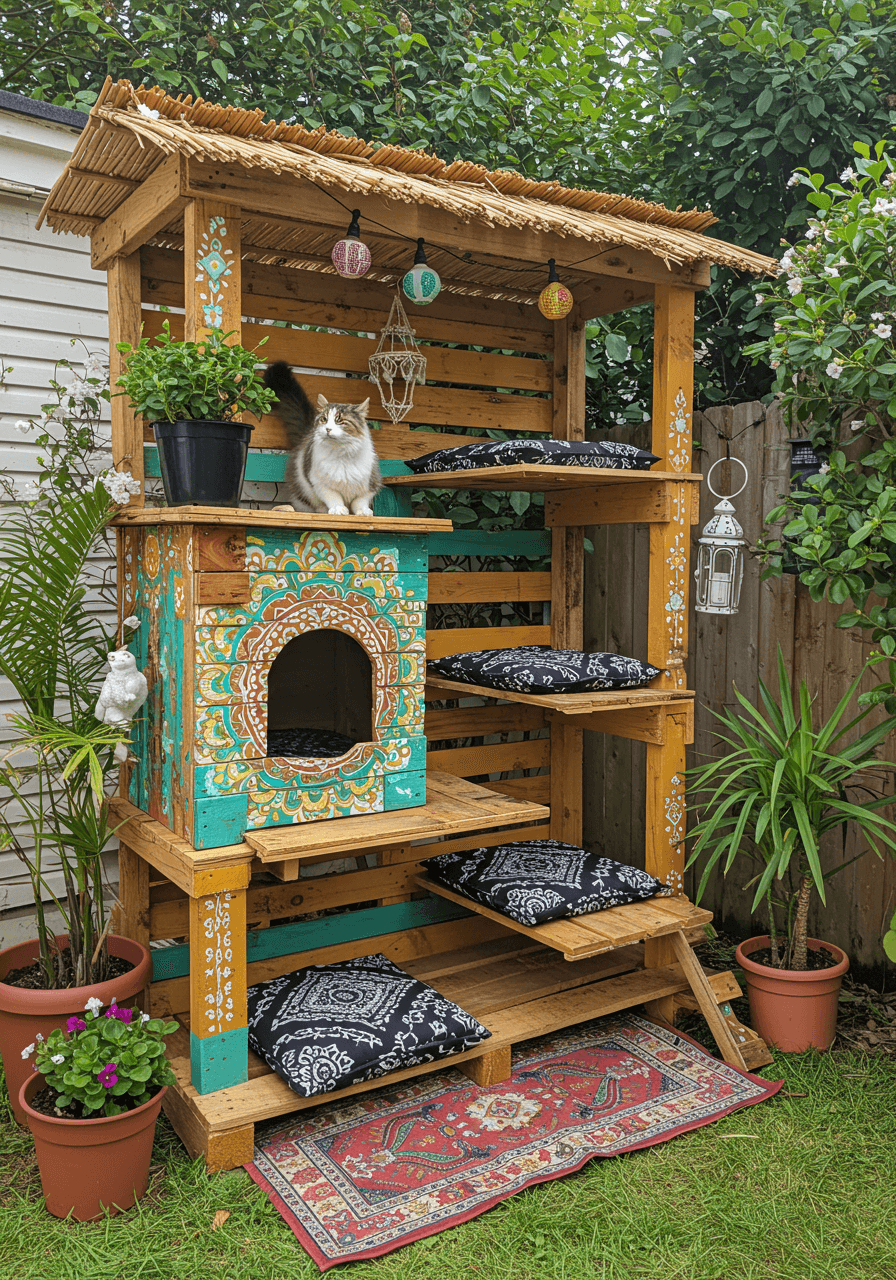 DIY Wooden Pallet Cat House (6)