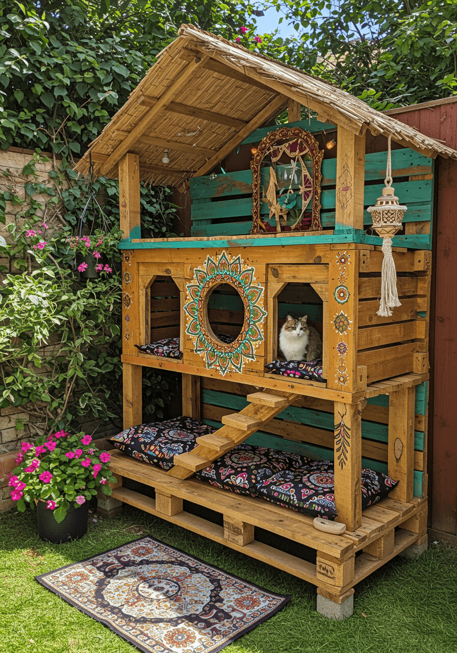 DIY Wooden Pallet Cat House (7)