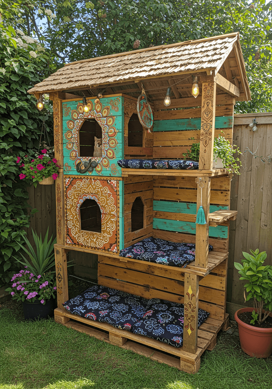 DIY Wooden Pallet Cat House (8)