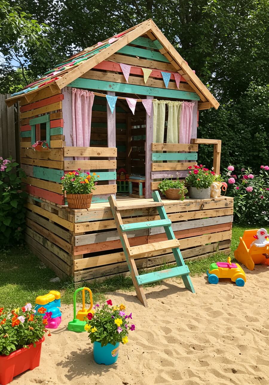wood pallets kids playhouses (2)