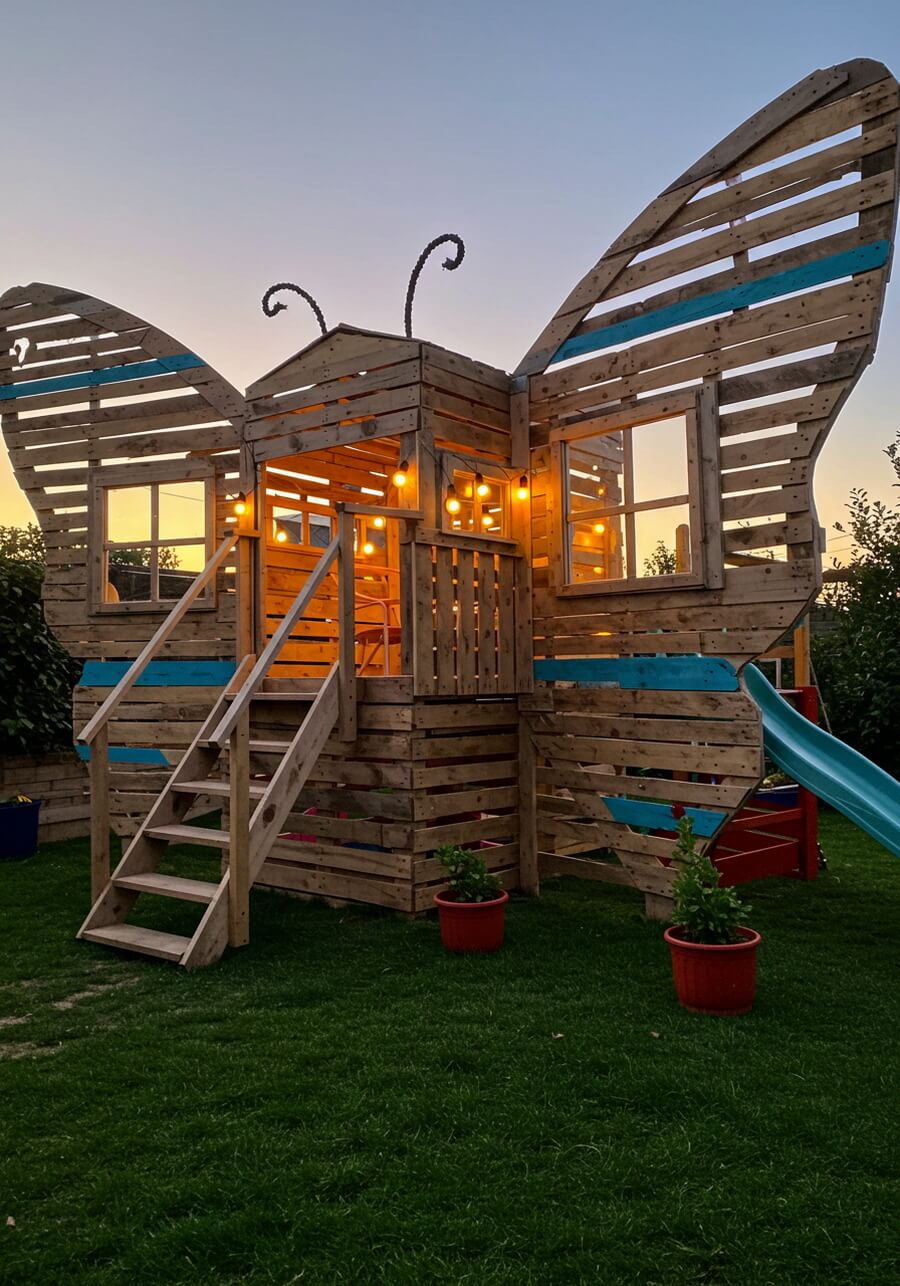 wood pallets kids playhouses (25)