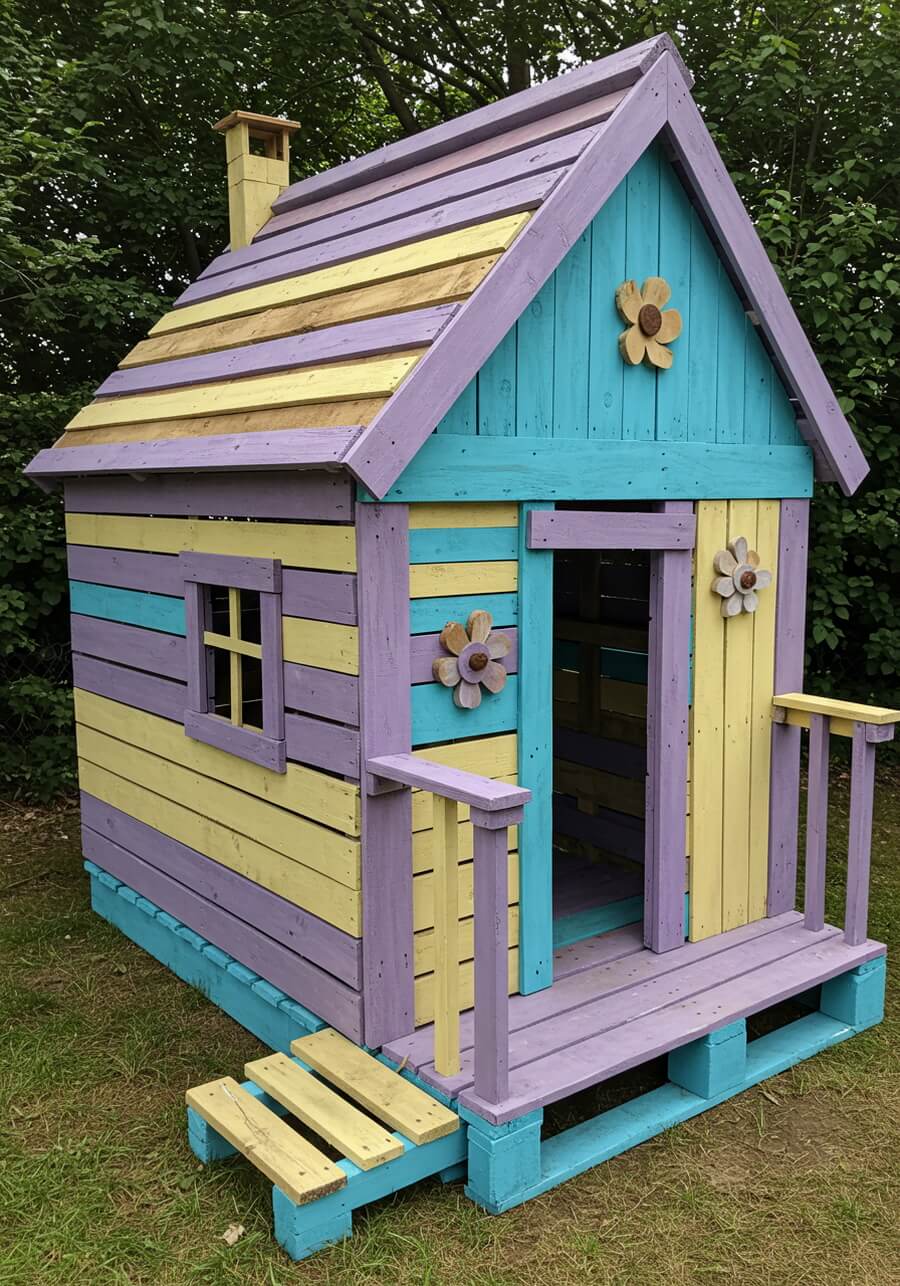 wood pallets kids playhouses (3)
