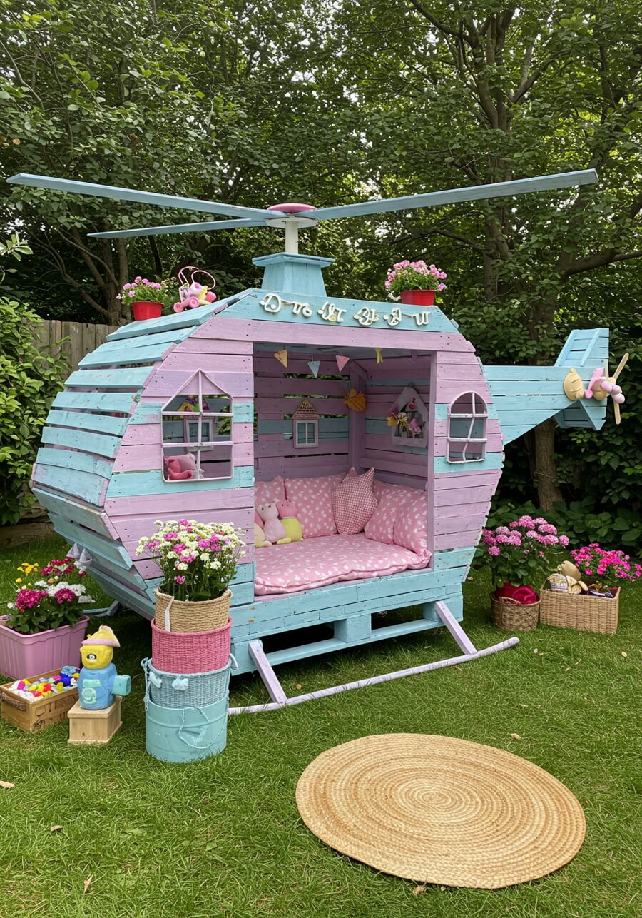 wood pallets kids playhouses (7)